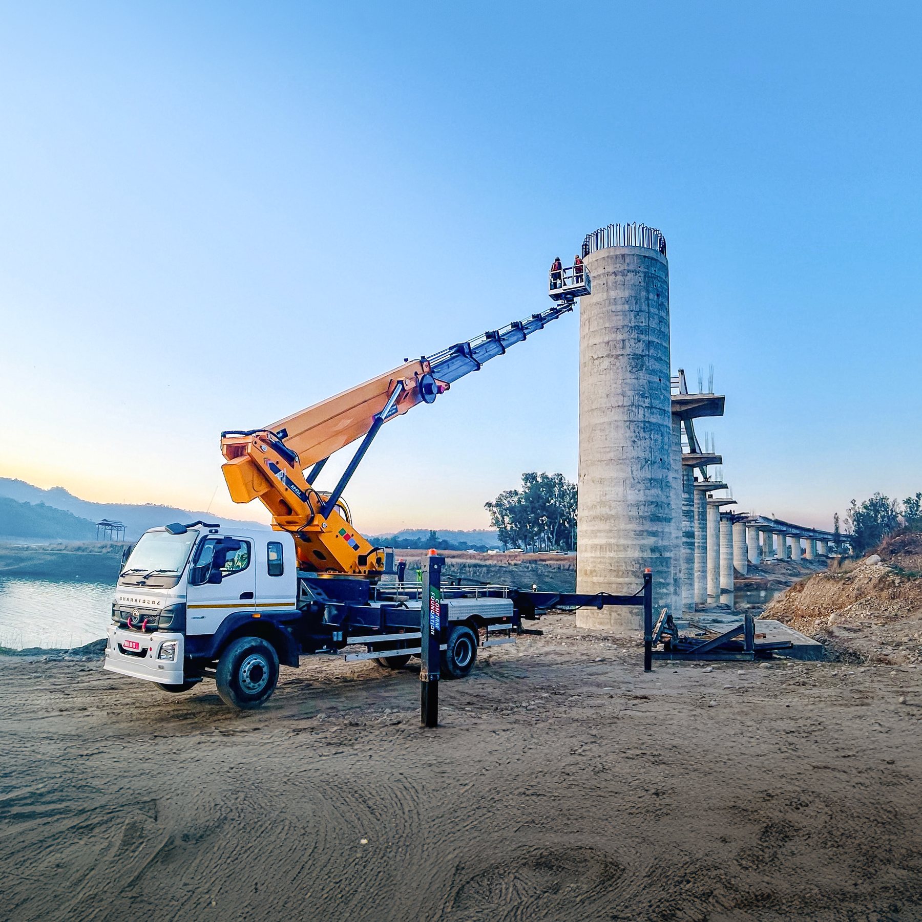 APJ AWP working on bridge construction
