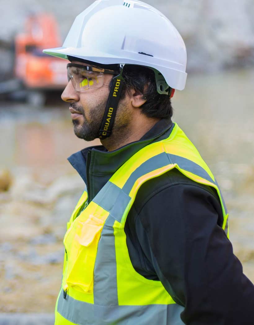 Man Wearing Safety Suit